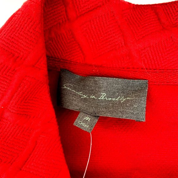 NWT anthropologie mollie button-shoulder top red M - Picture 6 of 6